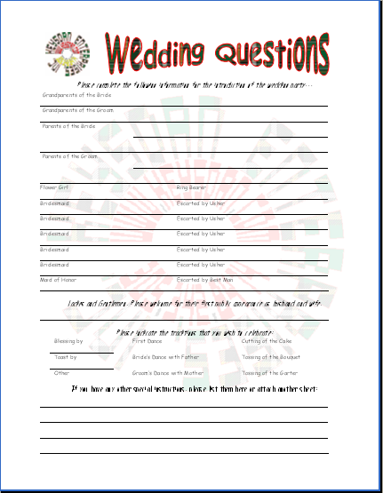 Wedding Questions